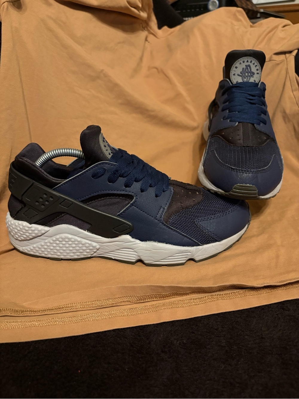 Nike 318429-409 Air Huarache Midnight Navy Running Shoes Sneakers Men’s 10 GUC